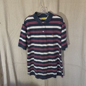 Duck Head Men's Size Large Polo Shirt with Red and Blue Stripes